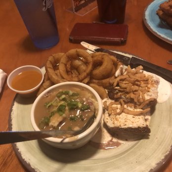Wee Pub Beach - Mashed Irish Potatoes, onion rings with crisp onions on sirloin - Irish Pub Near Me - Jekyll Island, Georgia Wee Pub Beach - Mashed Irish Potatoes, onion rings with crisp onions on sirloin - Irish Pub Near Me - Jekyll Island, Georgia