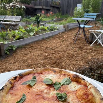 Brickery Pizza - Margherita pizza in the garden - Pizza Near Me - Mendocino, California Brickery Pizza - Margherita pizza in the garden - Pizza Near Me - Mendocino, California