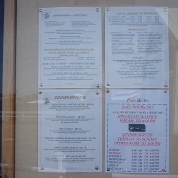 Pier Bistro - Outside menu - Seafood Near Me - Sidney, British Columbia