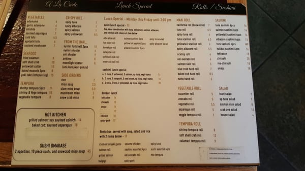 Menu photo 6 Tsuri Los Angeles, CA