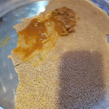 Abyssinia Restaurant and Cafe - Beef dish on injera crepe - Ethiopian Near Me - Phoenix, Arizona