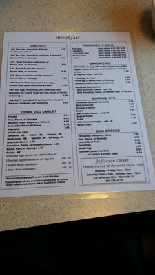 Menu photo 4 Jefferson Boulevard Diner Warwick, RI