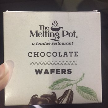 The Melting Pot - Complimentary chocolate wafers for checking in on Yelp! - Fondue Near Me - Reston, Virginia