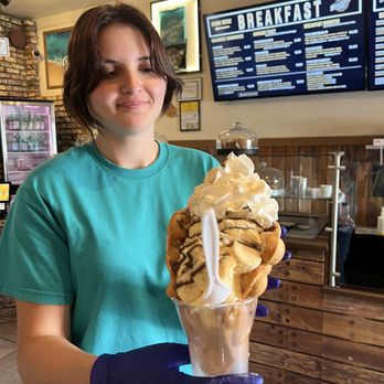Breezeway Cafe - Banella Waffle cone!! Delicious - Breakfast & Brunch Near Me - Pismo Beach, California