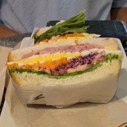 Black forest ham and egg sandwich $9