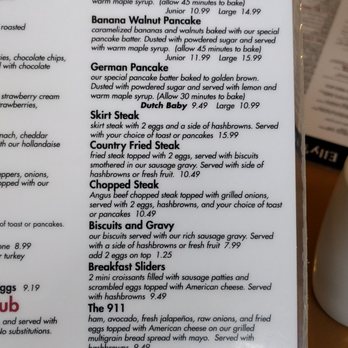 Elly's Pancake House - Menu 11/19 - Breakfast & Brunch Near Me - Glenview, Illinois