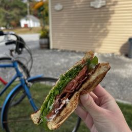their outdoor seating area and my BLT! their outdoor seating area and my BLT!