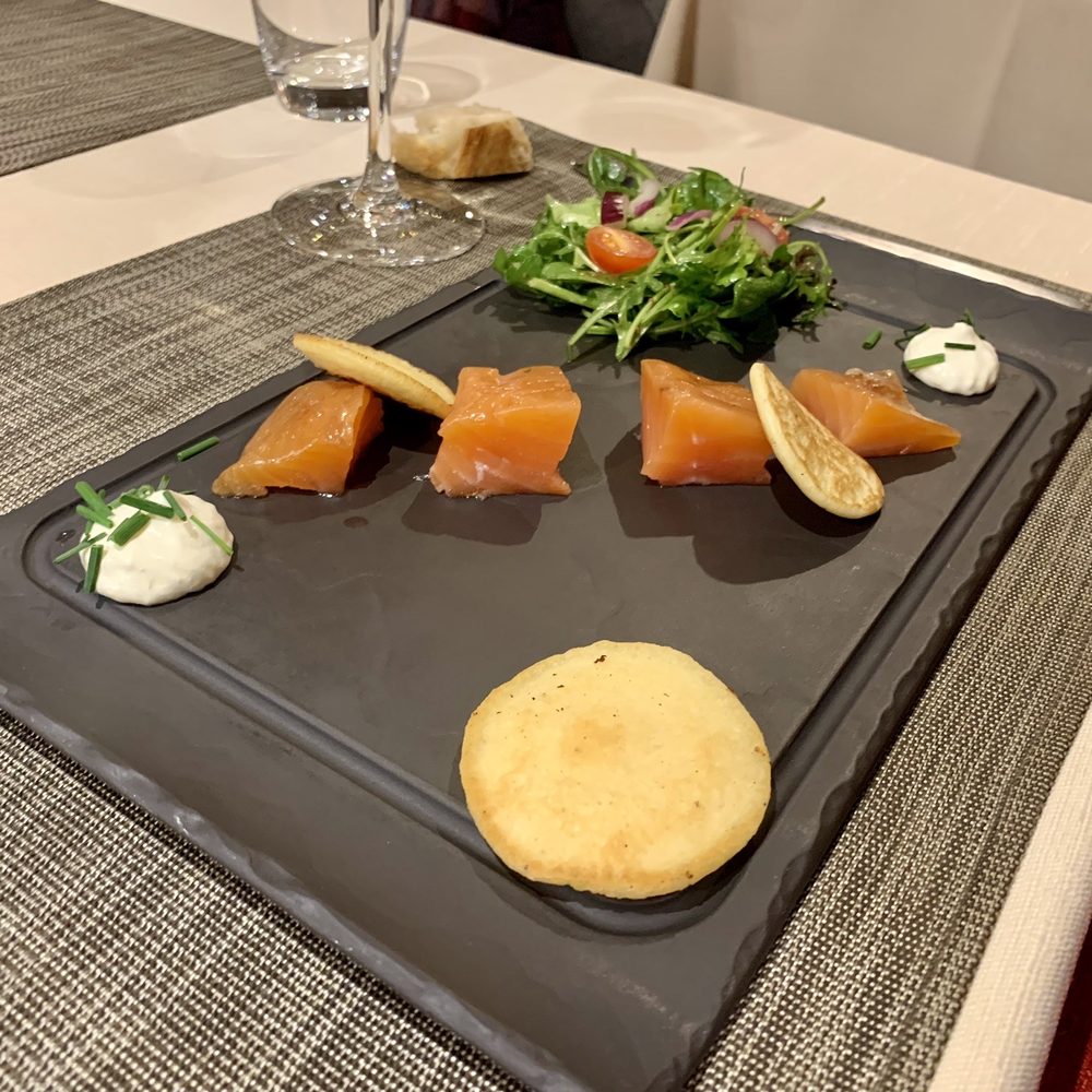 Au Cheval Noir - Salmon appetizer - Restaurants Near Me - Herrlisheim, 67