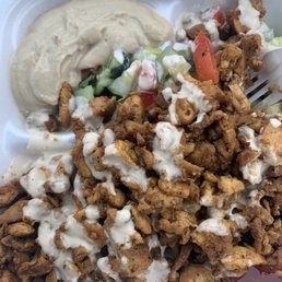 Chicken Shawarma Salad with Hummus