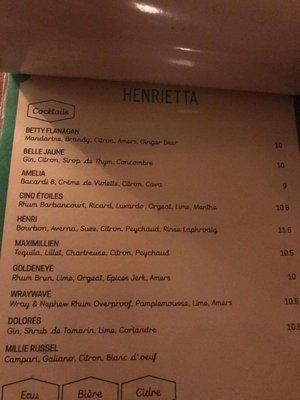 Menu photo 5 Bar Henrietta Montreal, QC