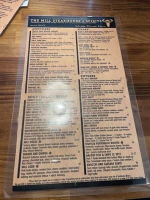 Menu photo 3 The Mill Steakhouse + Spirits Milton, WA Menu photo 3 The Mill Steakhouse + Spirits Milton, WA