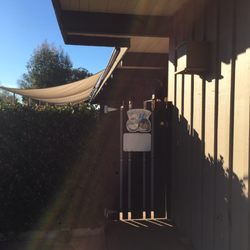 Front entrance gate, pretty secure and safe.
