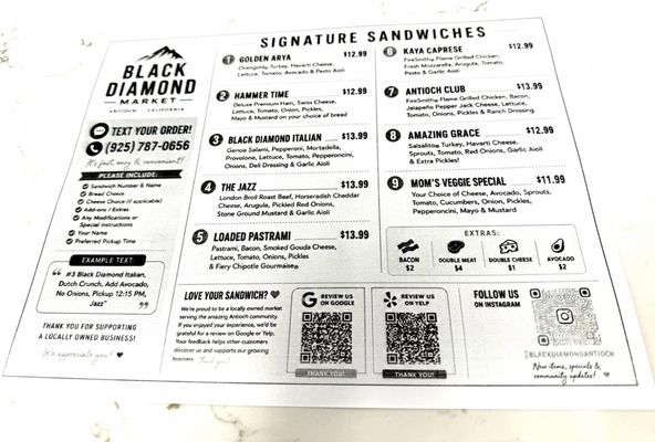 Menu photo 1 Black Diamond Market Antioch, CA