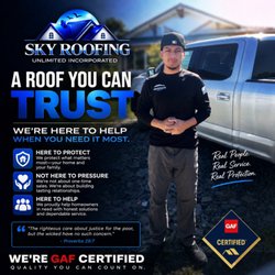 Sky Roofing Unlimited Incorporated  - A roof you can trust! Helping all communities in our area!