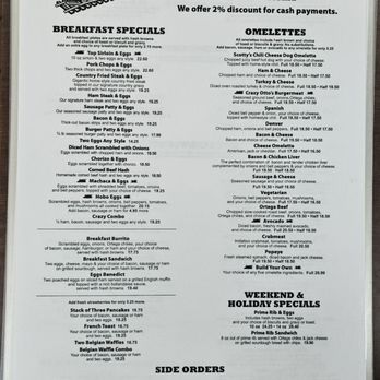 Crazy Otto's Diner - Menu - Breakfast & Brunch Near Me - Acton, California