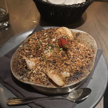 Aba - Black Garlic Shrimp Scampi* - Mediterranean Near Me - Austin, Texas
