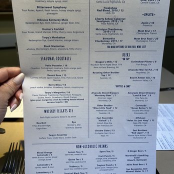 Tarpy's - Menu 1 of 2 - New American Near Me - Monterey, California Tarpy's - Menu 1 of 2 - New American Near Me - Monterey, California