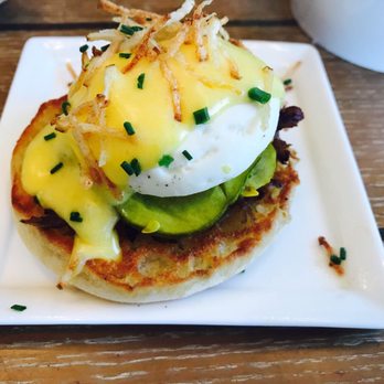 Edge Brasserie - Cubano Benedict (Pulled Mojo Pork, Papas Fritas, House Made Pickles) - Cocktail Bars Near Me - Miami, Florida Edge Brasserie - Cubano Benedict (Pulled Mojo Pork, Papas Fritas, House Made Pickles) - Cocktail Bars Near Me - Miami, Florida