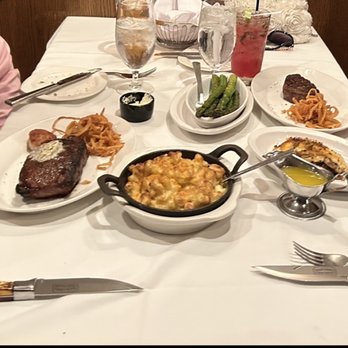 Bascom's Chop House - smoked gouda mac & cheese. Local All Natural NY Strip. Filet Mignon. grilled asparagus. Fried Lobster Tail. - Steakhouses Near Me - Clearwater, Florida