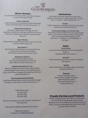 Menu photo 7 The Glockenspiel Mount Angel, OR