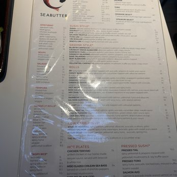 Seabutter - Menu - Sushi Bars Near Me - Glendale, California