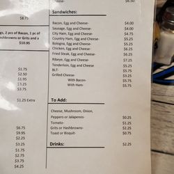 Cindy's Cafe - Menu as of 9-24-22