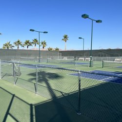 Rancho Rialto Manufactured Housing & RV Resort - Here at Rancho we have 5 beautiful well kept pickleball courts with lights. This is a picture of our 3 newest courts.