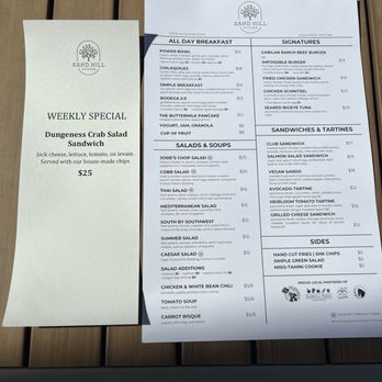 Sand Hill Kitchen - This week's special & recent menu - New American Near Me - Menlo Park, California