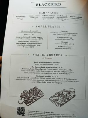Menu photo 4 The Blackbird London, XGL