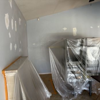 Duarte Painting - This is the covering process and preparation of repairing the holes on the wall - Painters Near Me - Pomona, California Duarte Painting - This is the covering process and preparation of repairing the holes on the wall - Painters Near Me - Pomona, California