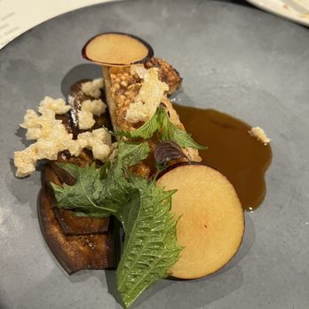 Gunshow - Pork belly, plum, eggplant - New American Near Me - Atlanta, Georgia Gunshow - Pork belly, plum, eggplant - New American Near Me - Atlanta, Georgia