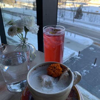 Owamni - Pine hibiscus drink with a view - New American Near Me - Minneapolis, Minnesota Owamni - Pine hibiscus drink with a view - New American Near Me - Minneapolis, Minnesota