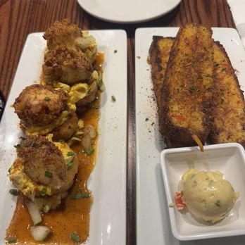 Miss Shirley's Cafe, Inner Harbor - Hot Honey Fried Chicken Deviled Eggs and House-Made Cornbread - Breakfast & Brunch Near Me - Baltimore, Maryland