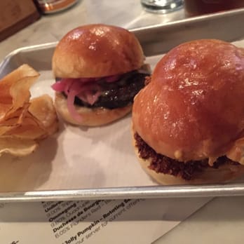 Public House - Mushroom with Brie.   Fried chicken sandwich - Cocktail Bars Near Me - Ferndale, Michigan