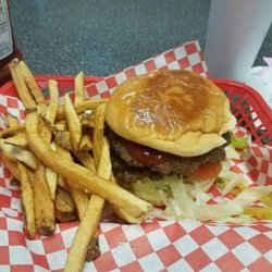 Longoria's Grocery & Grill - The big boy combo. Double meat burger fries and a drink.