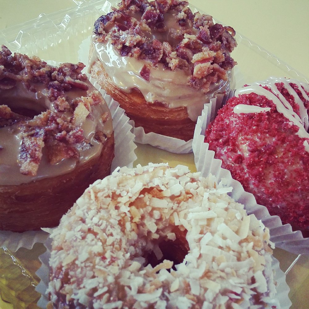 Bakers Donuts - Maple bacon, red velvet, and coconut - Donuts Near Me - Sacramento, California Bakers Donuts - Maple bacon, red velvet, and coconut - Donuts Near Me - Sacramento, California