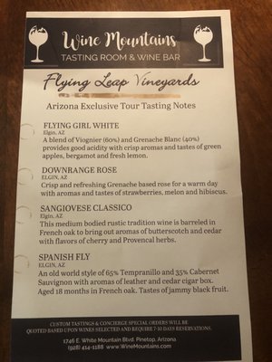 Menu photo 4 Wine Mountains Pinetop-Lakeside, AZ Menu photo 4 Wine Mountains Pinetop-Lakeside, AZ