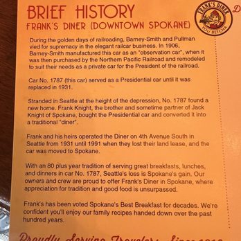 Frank's Diner - History of Franks Diner - Diners Near Me - Spokane, Washington