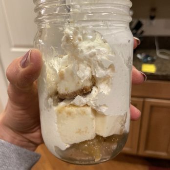 Slim Chickens - Pecan Cheesecake Jar- so cute, but mainly whipped cream - Chicken Wings Near Me - Lehi, Utah Slim Chickens - Pecan Cheesecake Jar- so cute, but mainly whipped cream - Chicken Wings Near Me - Lehi, Utah