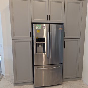 KabCo Kitchens - a stainless steel refrigerator in a kitchen - Cabinetry Near Me - Pembroke Pines, Florida KabCo Kitchens - a stainless steel refrigerator in a kitchen - Cabinetry Near Me - Pembroke Pines, Florida