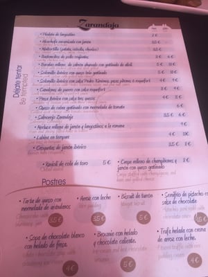 Menu photo 2 Zarandaja Seville, SE