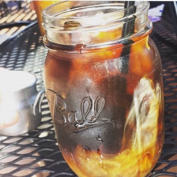 Anepalco - Iced coffee served in mason jar. - Mexican Near Me - Orange, California