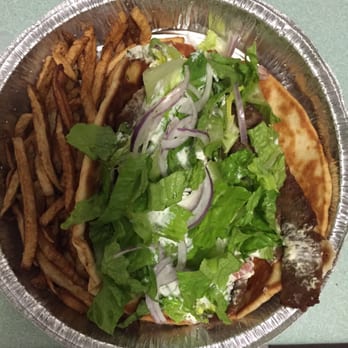 The Greek Place - Gyro Sandwich Deluxe-where's the meat?! - Greek Near Me - Garden City Park, New York