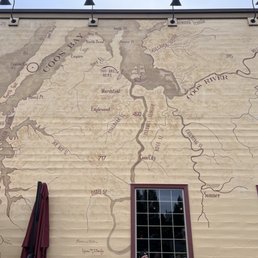 Coos Bay map, on outside wall Coos Bay map, on outside wall