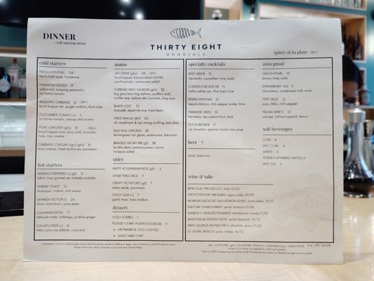 Menu photo 2 Thirty Eight Urban Honolulu, HI