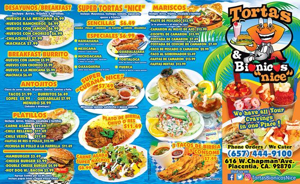 Menu photo 8 Tortas & Bionicos "nice" Placentia, CA Menu photo 8 Tortas & Bionicos "nice" Placentia, CA