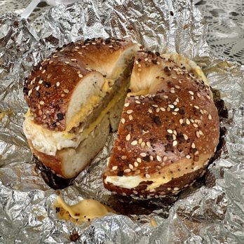 Bagel Talk - Everything Bagel with Sausage Eggs and Cheese - Breakfast & Brunch Near Me - Neptune Township, New Jersey