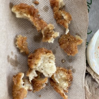 Shake Shack Brackenridge - Chicken bites-see the small piece in the middle-that's the chicken, the rest is breading! - Fast Food Near Me - San Antonio, Texas Shake Shack Brackenridge - Chicken bites-see the small piece in the middle-that's the chicken, the rest is breading! - Fast Food Near Me - San Antonio, Texas