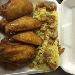 China Garden Chinese Restaurant - Chicken LoMein and chicken wing with chicken fried rice