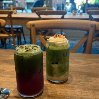 maman - blueberry lavender iced matcha latte - Desserts Near Me - Charlotte, North Carolina
